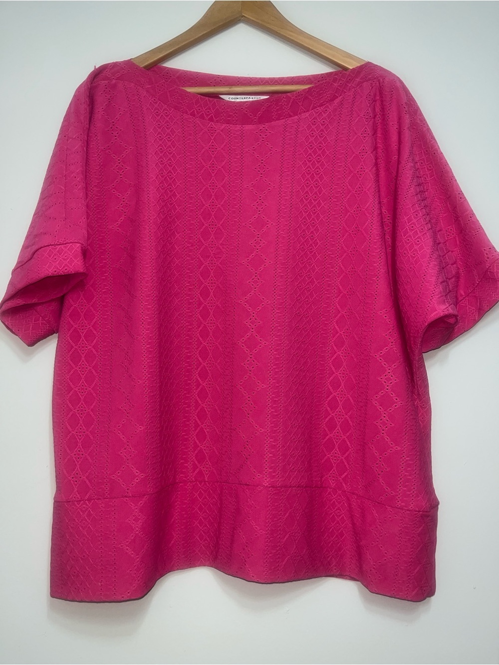 Counterparts Bright Pink Textured Short Sleeve Top